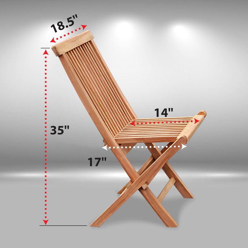 SunriseOutdoorLTD 2 Pack Golden Teak Wood Outdoor Folding Chair Patio